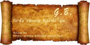 Grünberg Balázs névjegykártya